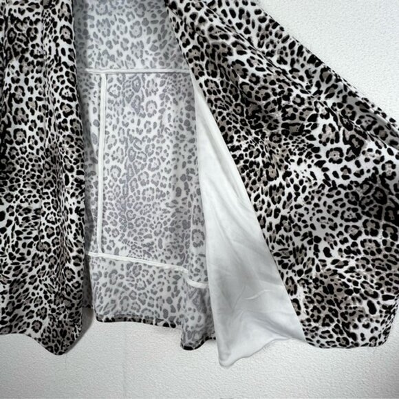 Moa Moa Women’s Waterfall Front Open Leopard Blazer Jacket Plus Size 3X - Picture 5 of 9